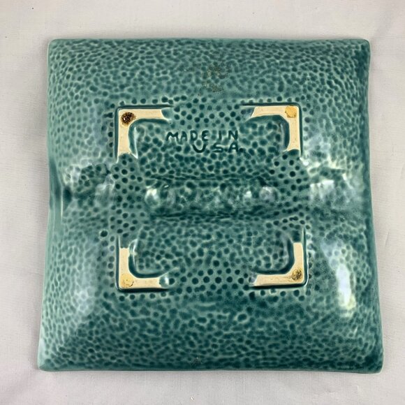 Vintage 1960's Ash Tray, Glazed Ceramic, Sushi Plate, MCM, Turquoise, Drip Glaze - Picture 6 of 6